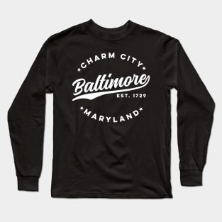 Vintage Baltimore Charm City Maryland USA Long Sleeve T-Shirt